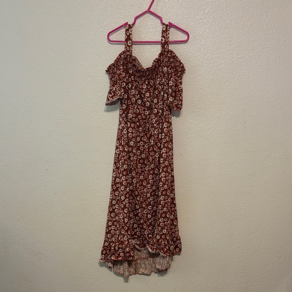 Chenault Kids Red‎ Floral High Low Dress